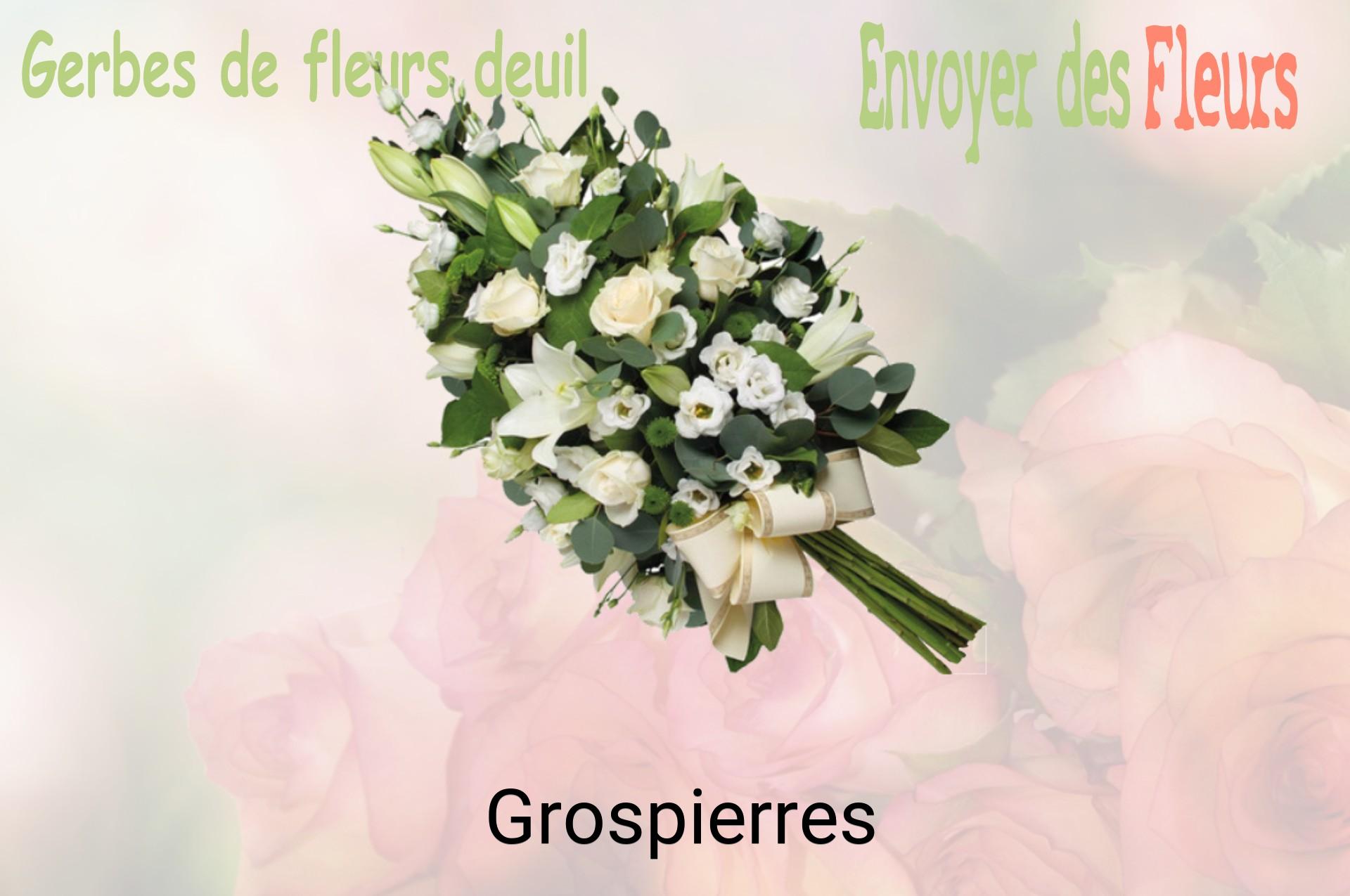 Gerbe de fleurs de deuil livrée à Grospierres